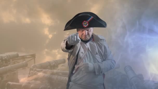 Napoleon Bonaparte Militair Leider Van 18E Eeuw Het Slagveld — Stockvideo