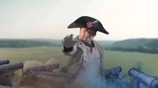 Napoleón Bonaparte Líder Militar Del Siglo Xviii Campo Batalla — Vídeos de Stock