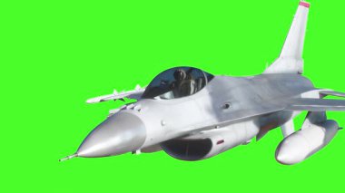 Askeri savaş uçakları yeşil arka planda 3 boyutlu canlandırma ile uçuyor.