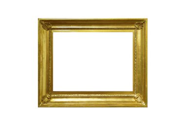Beyaz arkaplanda dekoratif oymalı Kenarlık ile süslenmiş Altın Resim Çerçevesi