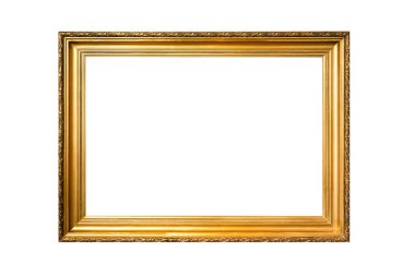 Beyaz arkaplanda dekoratif oymalı Kenarlık ile süslenmiş Altın Resim Çerçevesi