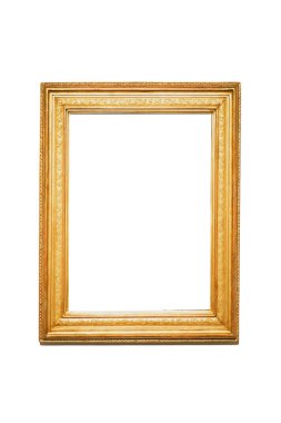 Beyaz arkaplanda dekoratif oymalı Kenarlık ile süslenmiş Altın Resim Çerçevesi