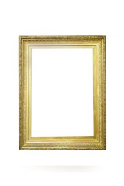 Beyaz arkaplanda dekoratif oymalı Kenarlık ile süslenmiş Altın Resim Çerçevesi