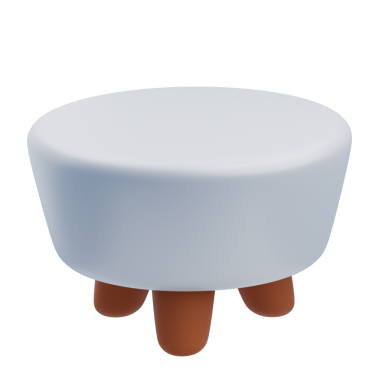 Kısa bacaklı 3B Yuvarlak Tabure