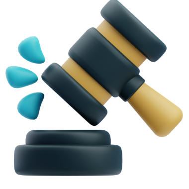 3D Adalet Salonu Gavel Ses Bloğunda