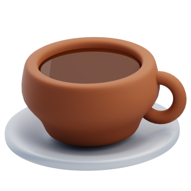 3 Boyutlu Kahverengi Kahve Fincanı