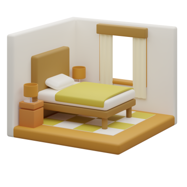 Modern Yatak Odası 3D Gayrimenkul Görselleştirme