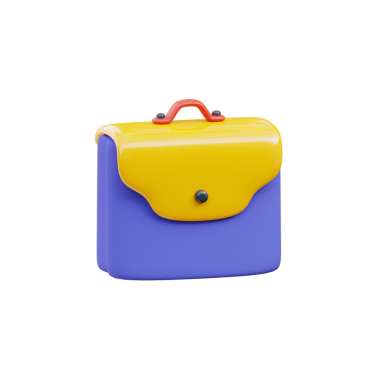 3D Renkli İş Çantası Simgesi