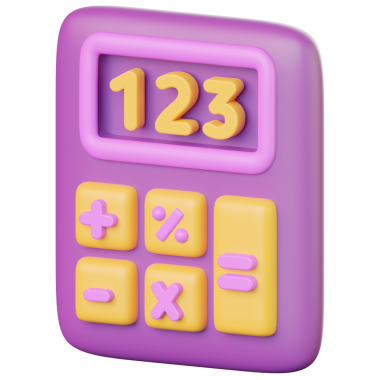 3D Renkli Okul Hesaplayıcı Çizimi