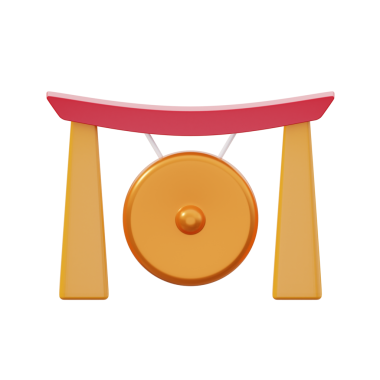 3D Geleneksel Çin Kültürel Gong Simgesi