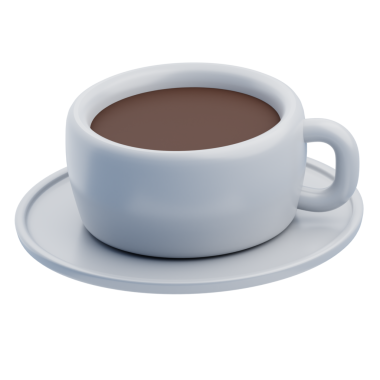 3 Boyutlu Beyaz Kahve Fincanı