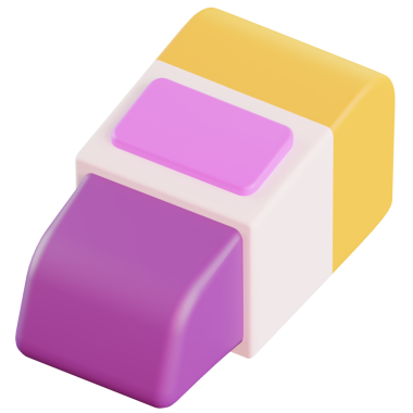 3D Renkli Okul Silme Çizimi