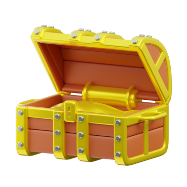 3D Açılmış Hazine Sandığı Oyun Varlığı