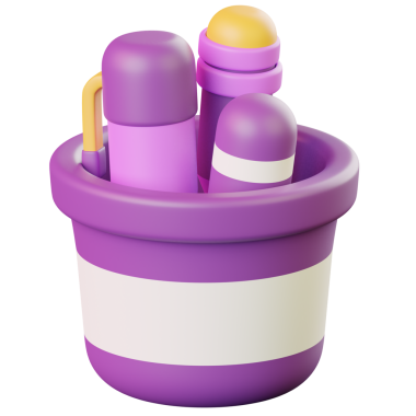 3B Okul Kalem Tutucu Mor Tasarımı