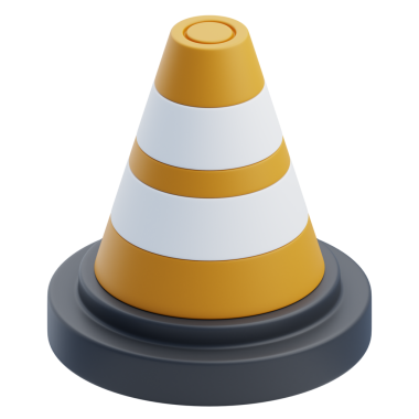 3D Turuncu ve Beyaz Trafik Konisi Modeli