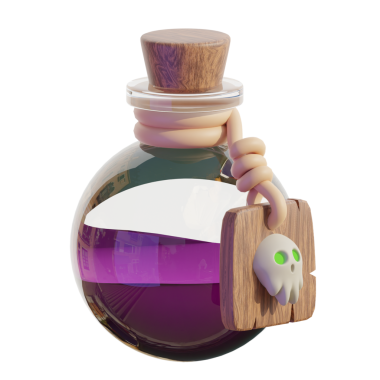 3D Fantezi Sihirli İksir Şişe Tasarımı