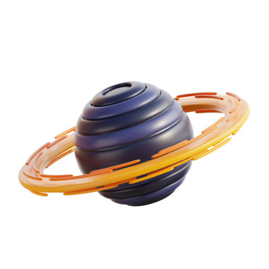 Satürn benzeri halkalı gezegenin 3 boyutlu görüntüsü