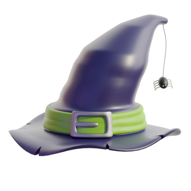 Örümcekli 3 Boyutlu Büyülü Cadı Şapkası