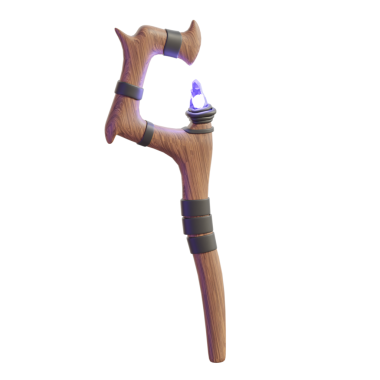 Kristalli 3D Büyülü Tahta Sihirbaz Asası