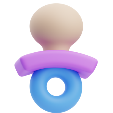 3D Renkli Bebek Emziği Çizimi