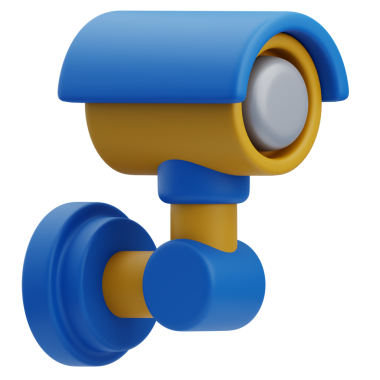 3D Otel Güvenlik Gözetim Kamerası Simgesi