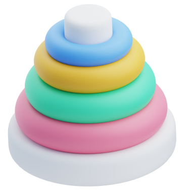 3D Renkli Bebek Yığma Yüzükleri Oyuncak