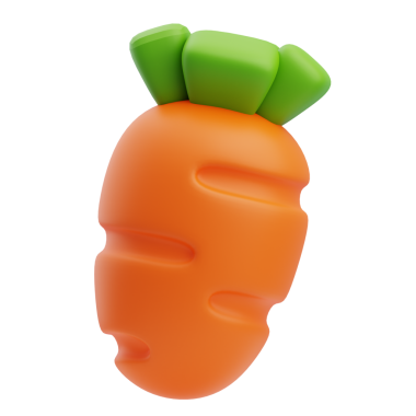 3D Turuncu Havuç Bakkal Simgesi