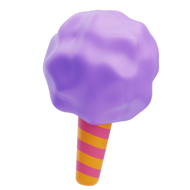 3 Boyutlu Karnaval Pamuk Şeker Şekeri İllüstrasyonu