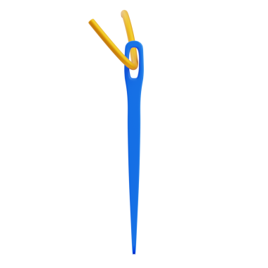Sarı İplikli 3B Mavi İğne