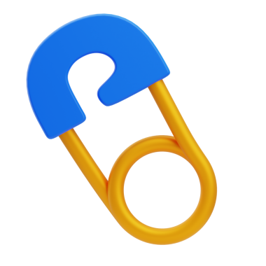 3D Renkli Dikiş Güvenliği İğnesi Simgesi