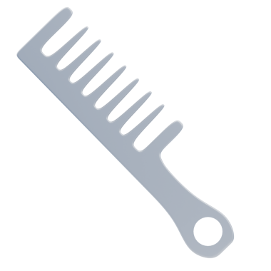 3 Boyutlu Geniş Diş Berber Tarağı