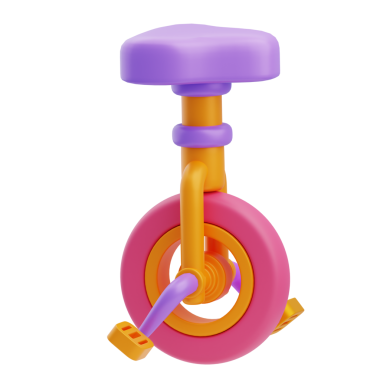 3B Canlı Karnaval Tek Tekerli Oyuncak Simgesi