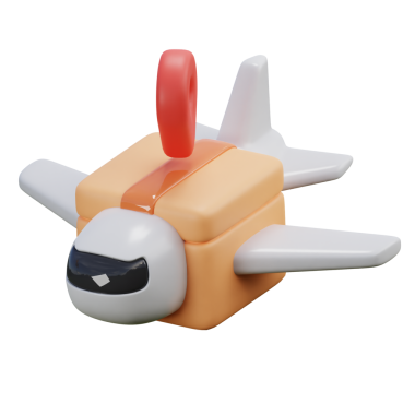 Lojistik için 3D Karikatür Uçak Taşıma Modeli