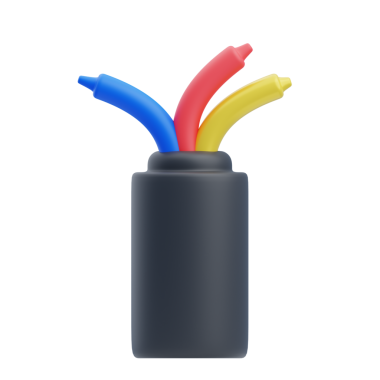 3 Boyutlu Elektrik Kabloları Güç Aracı İllüstrasyonu