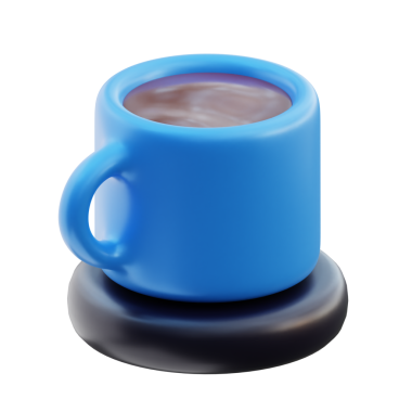 3D Mavi Kahve Kupası İllüstrasyonu