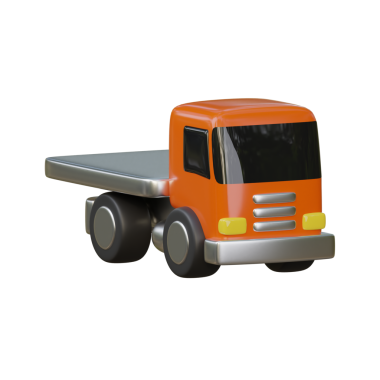 Taşıma için 3B Turuncu Flatbed Kamyon Modeli