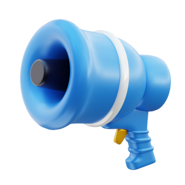 İş ve Reklam İçin 3B Mavi Megafon