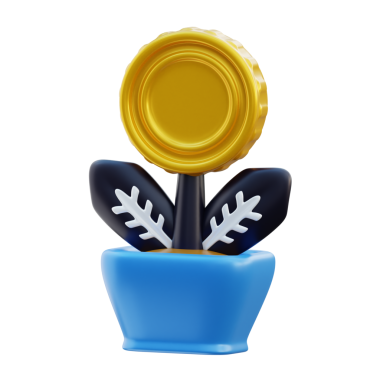 Para Fabrikasıyla Görselleştirilmiş İş için 3B Finansal Büyüme Simgesi