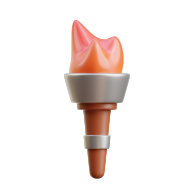 3D Sevimli Highland Meşale İllüstrasyonu