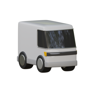 3D Modern Teslimat Van Illustration