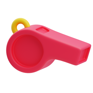 Futbol Hakemi Islık 3B Render Simgesi