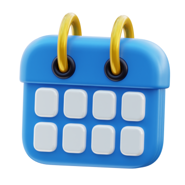 3D Mavi İş Takvimi Çizimi