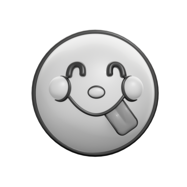 Retro 3D Mutlu Yemek Yüzü Simgesi