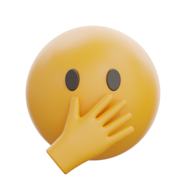 3D Surat ve Açık Gözler Ağzın Üzerindeki Elle Emoji