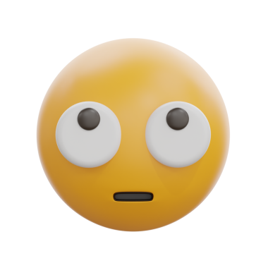 Yuvarlanan Gözlü 3B Yüz Emoji Simgesi