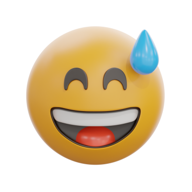 Terli Emoji ile 3D Sırıtan Yüz