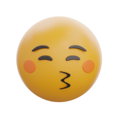 Kapalı Gözlü 3D Öpücük Surat Emoji