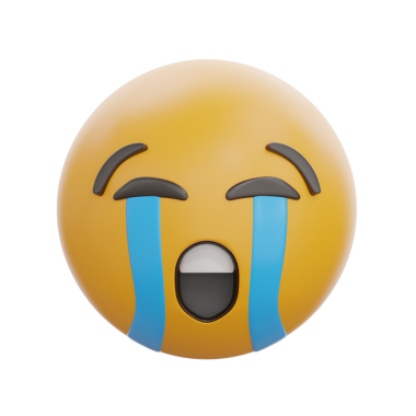 3 Boyutlu Ağlayan Yüz Duygu Simgesi