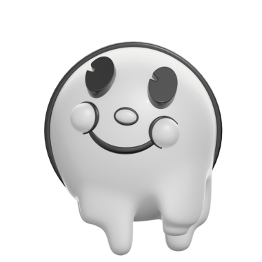 Retro 3D Eriyen Gülen Yüz Duygu Simgesi