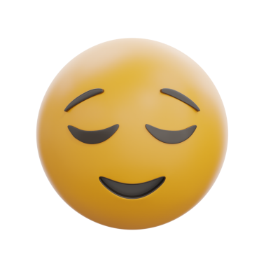 Rahatlamış Yüz Emoji 3D Görüntüleme
